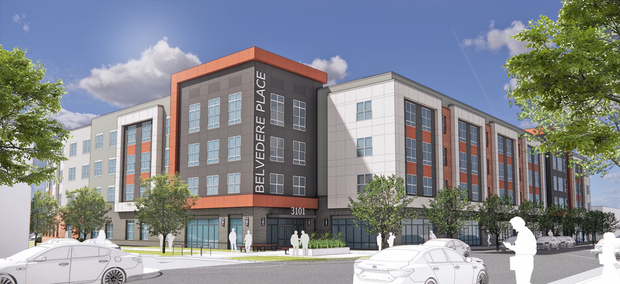 Project rendering building front